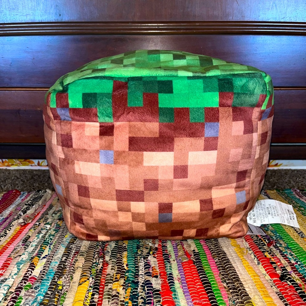 Minecraft Dirt Block Square Pillow